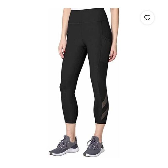 Mondetta Black Athletic Leggings Activewear Workout Side Pocket Mesh Detail - Picture 7 of 7